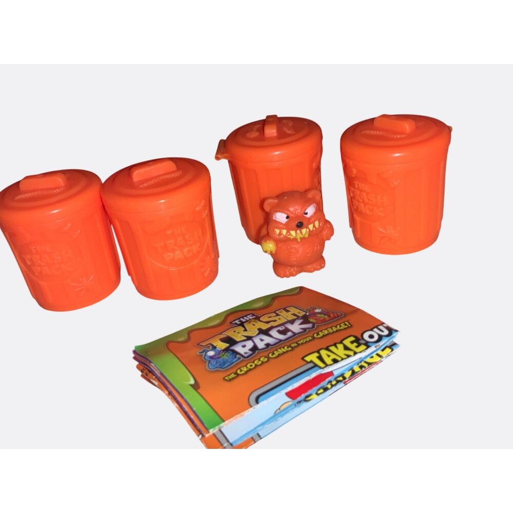 Garbage Pail Kids Trash Pack Series Garbage Bear Orange Bins  Games Booklet